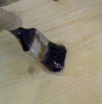 Boron Gel being applied by brush